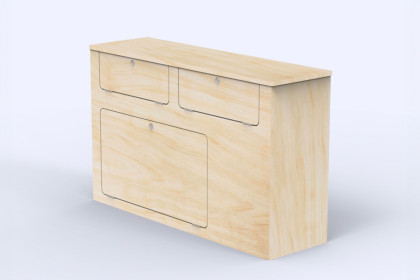 Kompakter Seitenschrank A1 - Van-Umbau van compact | Simple Vans
