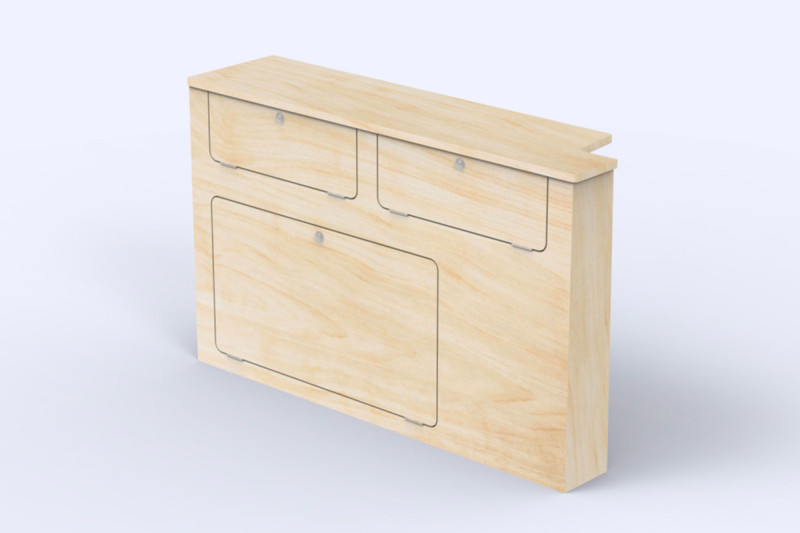 Kompakter Seitenschrank A1 - Van-Umbau Kangoo 2 | Simple Vans