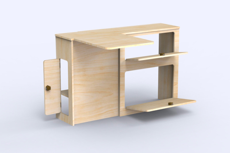 Seitenschrank Tisch A2 - Van-Umbau Trafic 3 | Simple Vans