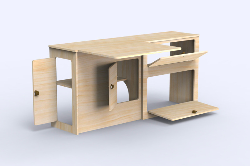 Unité Latérale Grand Table L2 A3 - Aménagement de van | Simple Vans
