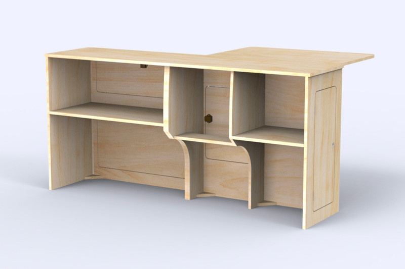 Unité Latérale Grand Table L2 A3 - Aménagement de van | Simple Vans