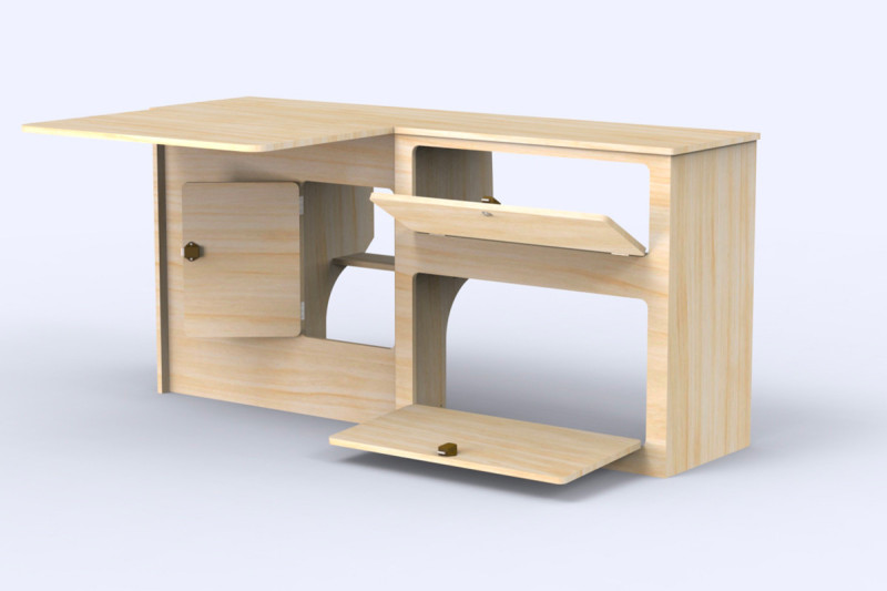 Unité Latérale Grand Table L2 A3 - Aménagement de van | Simple Vans