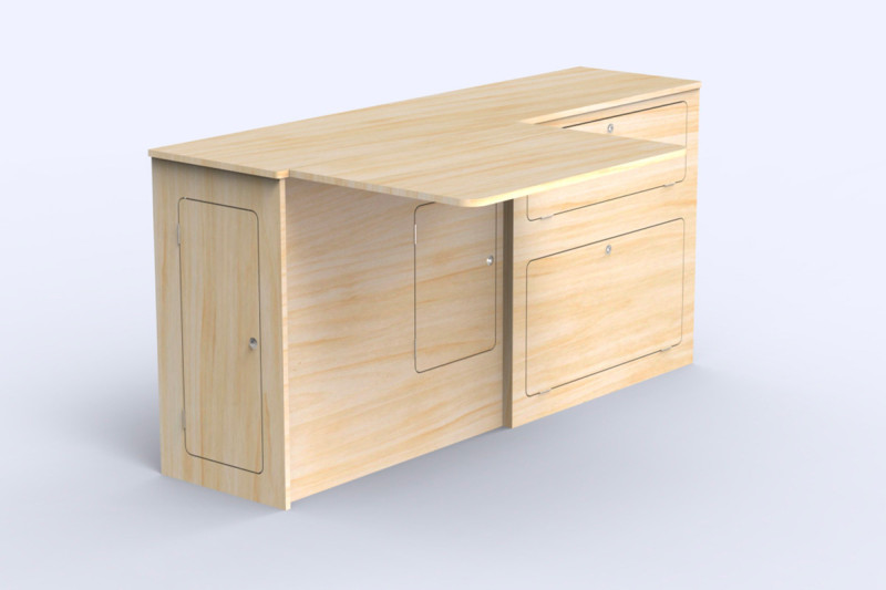 Unité Latérale Grand Table L2 A3 - Aménagement de van | Simple Vans