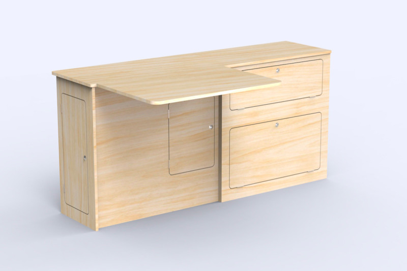 Seitenschrank Großer Tisch L1 A4 - Van-Umbau | Simple Vans
