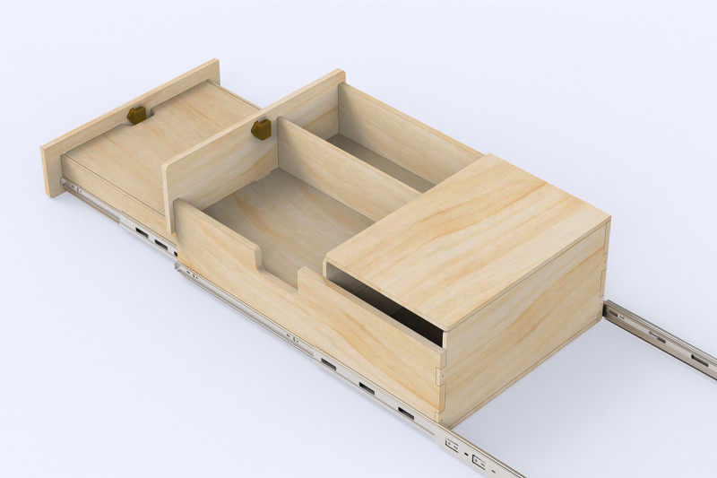 Rear Kitchen Drawer D8 for Sliding Bed B120 & B4 | Simple Vans