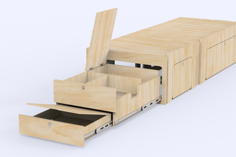 Rear Kitchen Drawer D8 for Sliding Bed B120 & B4 | Simple Vans