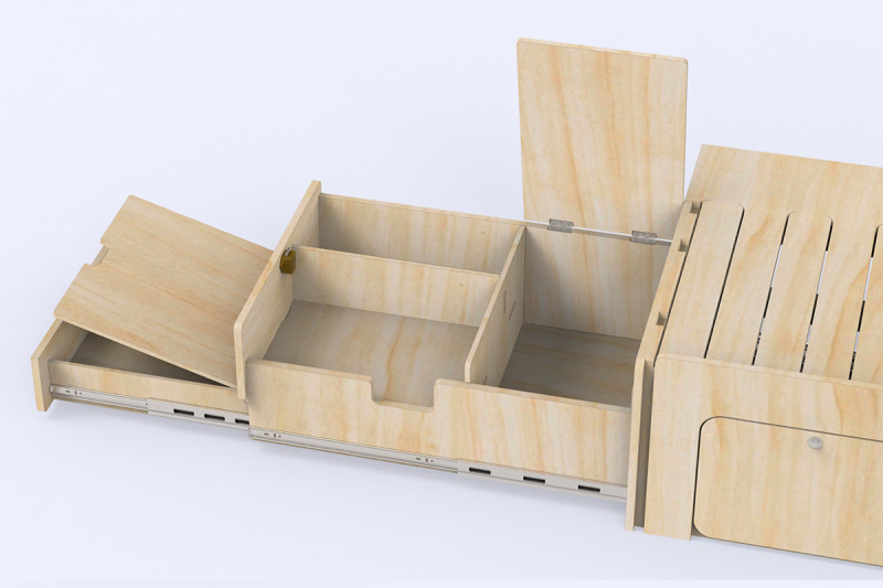 Rear Kitchen Drawer D8 for Sliding Bed B120 & B4 | Simple Vans