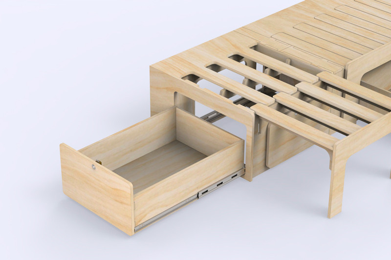 Tiroir arrière D10 - pour lit peigne B130 | Simple Vans
