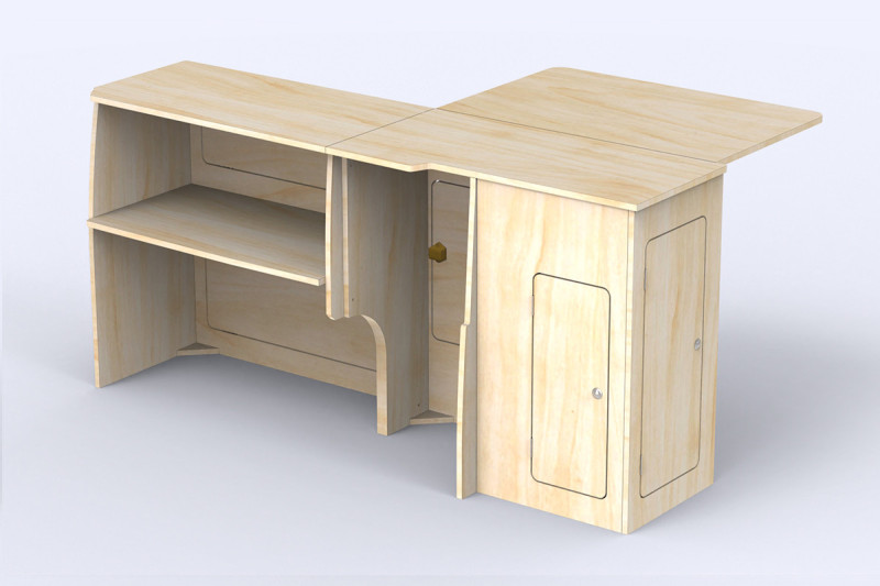 Unité Latérale Grand Table L1 A4 - Aménagement VW T5 / T6