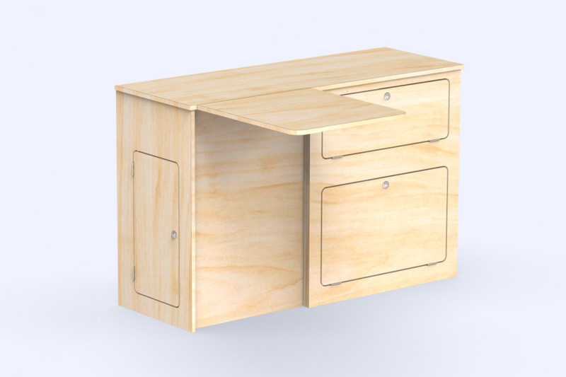 Seitenschrank Tisch A2 - Van-Umbau | Simple Vans