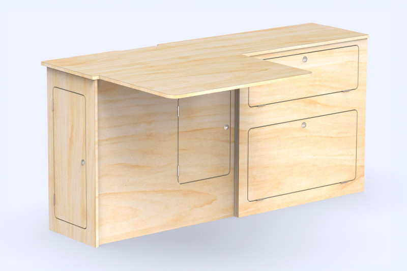 Large Table Side Unit L1 A4 - Trafic 3 Conversion | Simple Vans