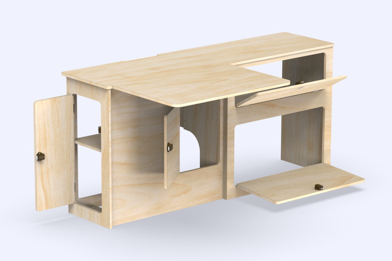 Unité Latérale Grand Table L1 A4 - Aménagement Trafic 3 | Simple Vans