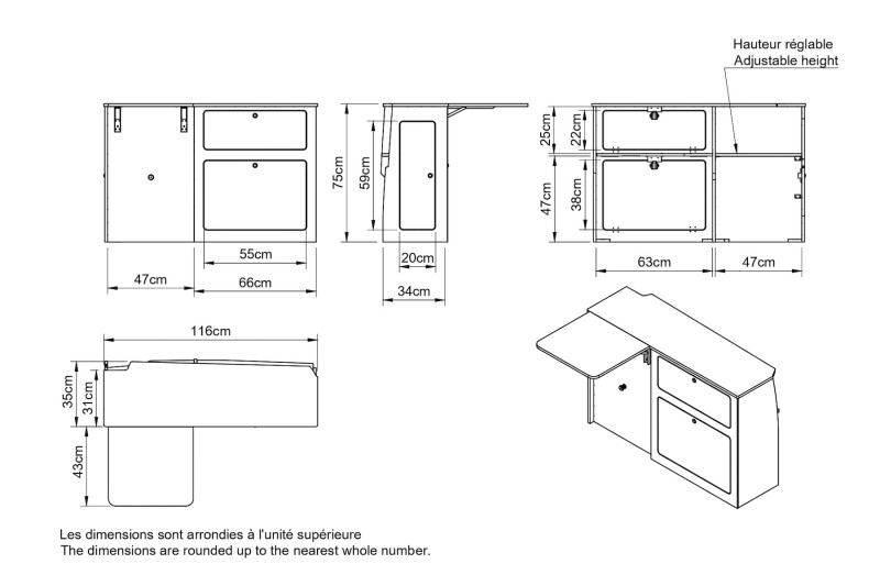 Table Side Unit A2V2 - VW T5 / T6 Conversion | Simple Vans