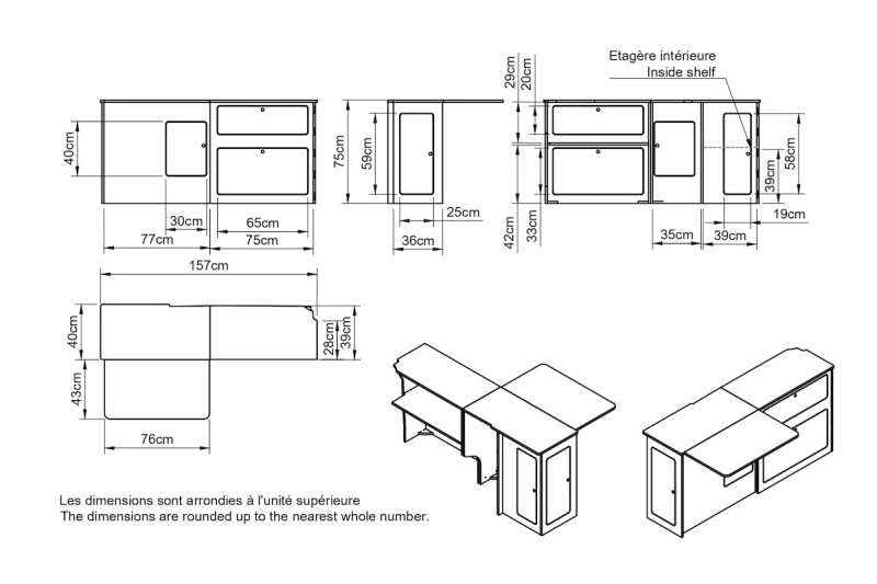 Large Table Side Unit L1 A4 - Expert / Jumpy Conversion