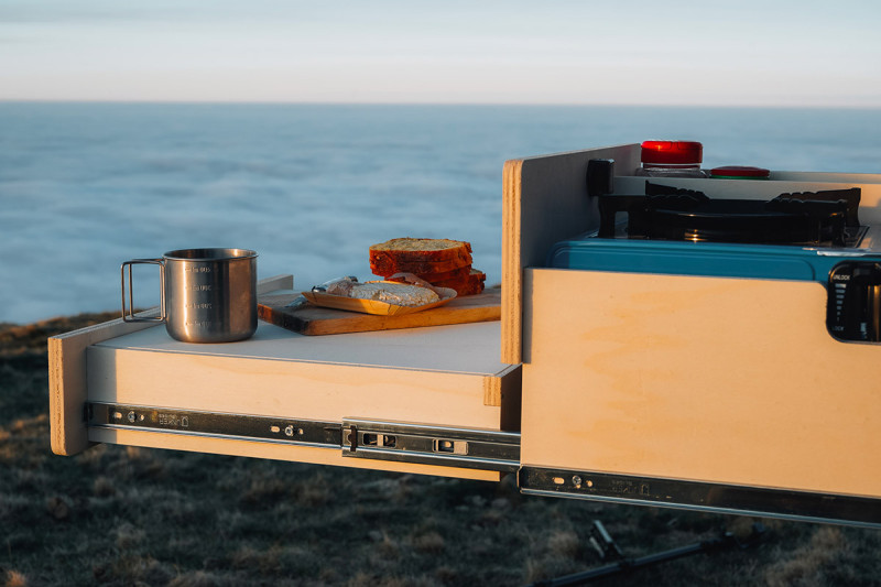 Rear Kitchen Drawer D8 for Sliding Bed B120 & B4 | Simple Vans