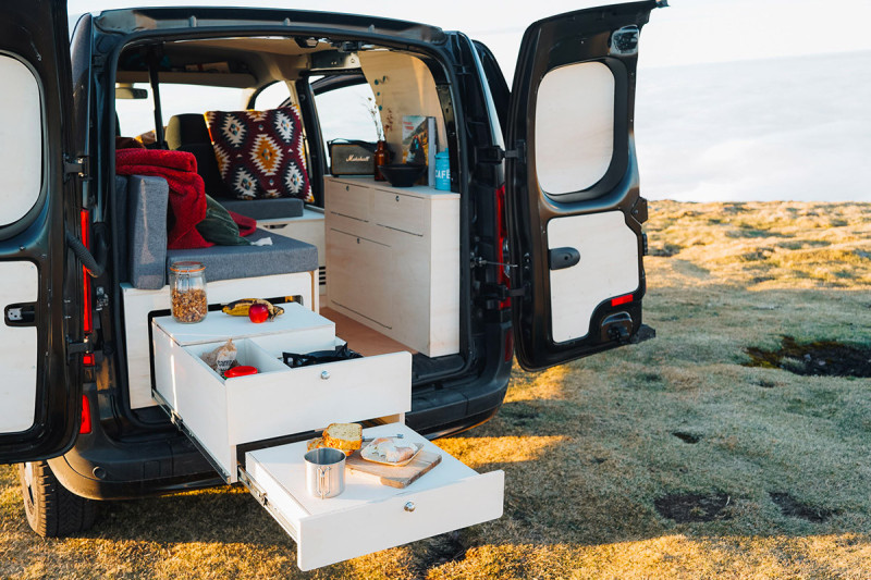 Rear Kitchen Drawer D8 for Sliding Bed B120 & B4 | Simple Vans