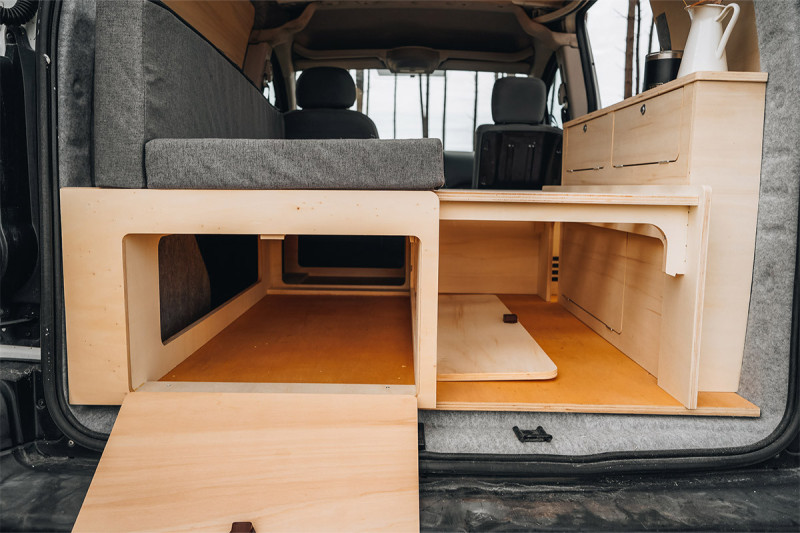 Compact Sliding Bed B4 - Van Conversion | Simple Vans