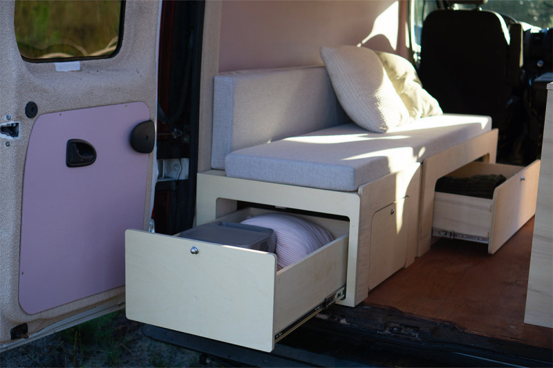 Hintere Schublade D10 - für Kammbett B130 | Simple Vans