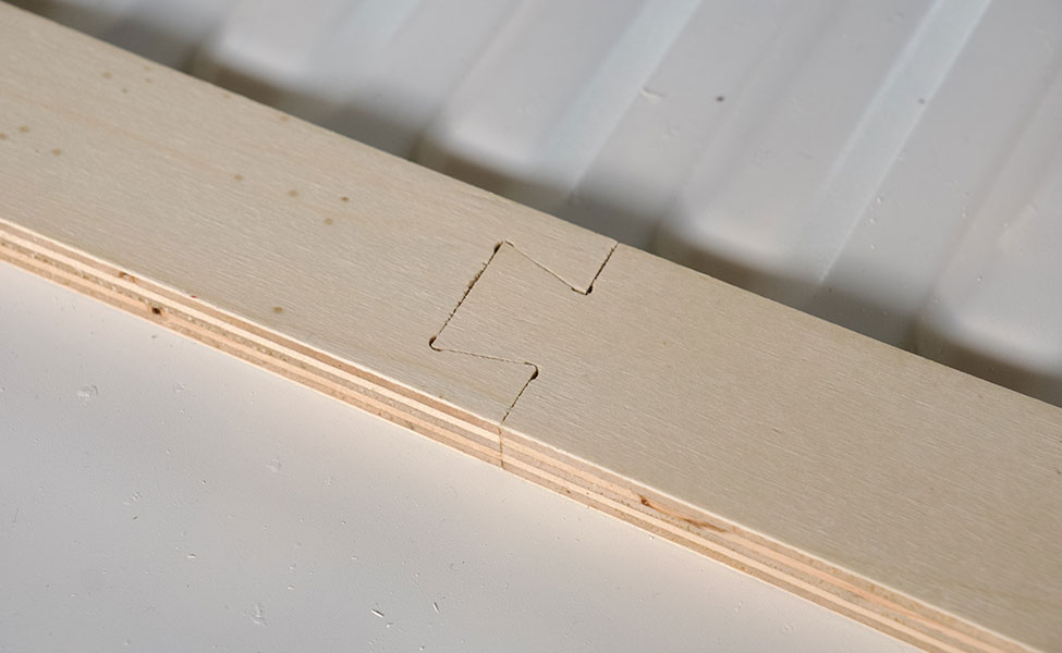 Guide slots showing where each section connects